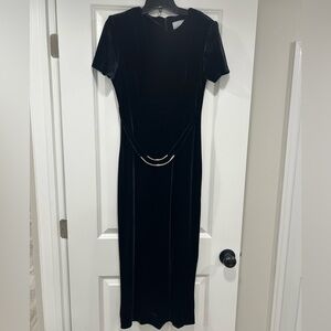 Vintage 90’s Scarlett Black Velvet Midi Dress